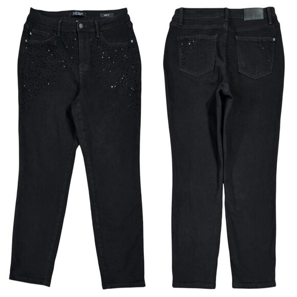 Judy Blue Black Rhinestone Embellished High Rise Slim Fit Jeans JB88809 - Picture 1 of 10